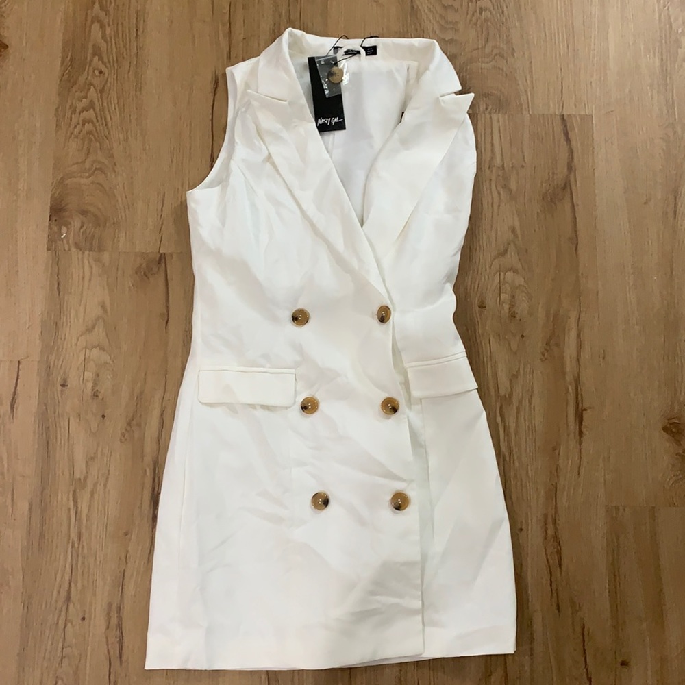 Nasty Gal white blazer dress